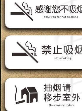 禁止请勿吸烟提示牌子亚克力小心地滑碰头指示标语请节约用纸洗手