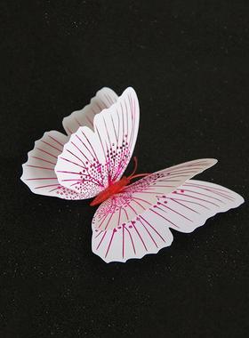 补洞眼墙贴遮丑彩色蝴蝶立体墙面装饰蝴蝶品蝴蝶流光溢彩双层