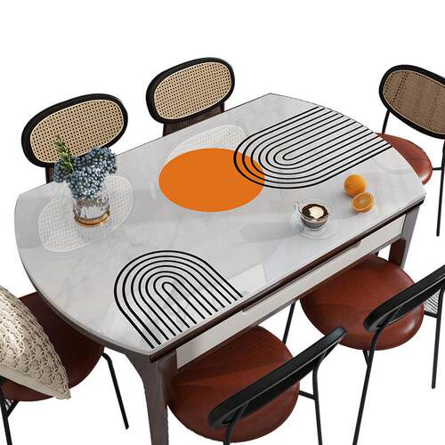 椭圆形透明桌垫现代风桌布免洗防水防油茶几垫布软玻璃弧形餐桌垫 - 图3