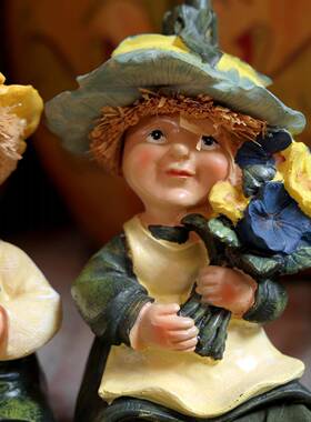 覆古田园挂娃娃家居装饰饰品客厅入口庭院桌面小饰品