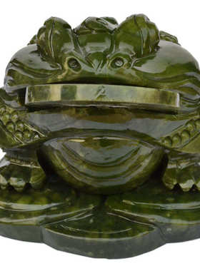 三店铺金足玉石礼品刻开业蟾大号绿色南摆件蟾蜍玉雕