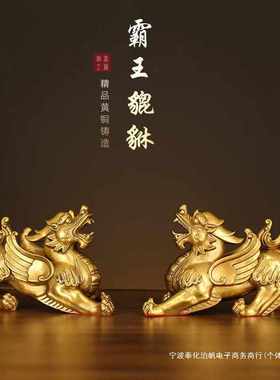 铜貔貅摆件霸王貔貅一对聚财客厅家居装饰办公室皮丘开业礼品大号