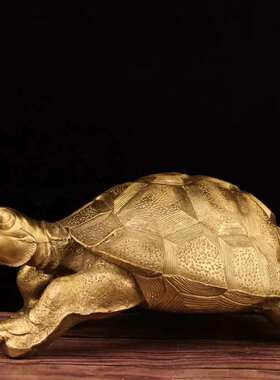 纯铜龙龟聚宝盆金钱八卦龟九九龟摆件龙头龟家居客厅办公室装饰品