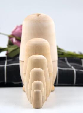 俄罗斯套娃六层优质白胚 儿童DIY手绘玩具木质工艺品摆件礼品
