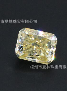 热卖雷迪恩浅黄色莫桑石裸石长方倒角高品质莫桑钻一石一码