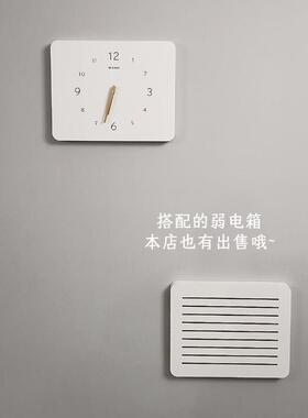 现代简约电表箱装饰画画带钟表挂钟电闸遮挡挂画画配电箱时钟免打