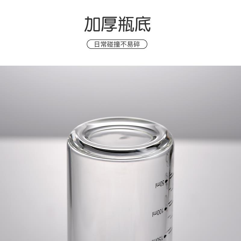 儿童吸管牛奶杯透明带刻度可微波炉加热玻璃杯宝宝喝水杯早餐泡奶 - 图2