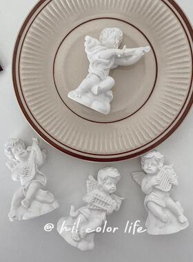 vintage可爱小天使摆件覆古ins欧式桌面树脂石膏人物家居饰品礼物