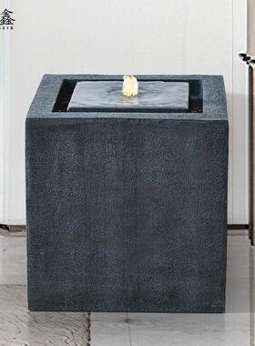 极简轻奢流水摆件小型加湿器客厅办公室招财循环喷泉乔迁开业礼物