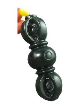 厂家批发天然和田玉金刚杵法器工艺品把件 青玉金刚杵玉器手把件