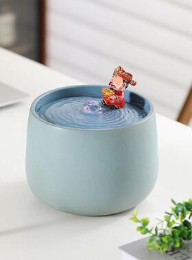 流水摆件简约治愈系喷泉循环水系玄关客厅公室桌