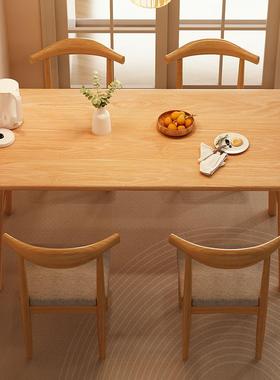 餐桌家用小户型现代简约出租房用北欧商用简易长方形饭桌椅子组合