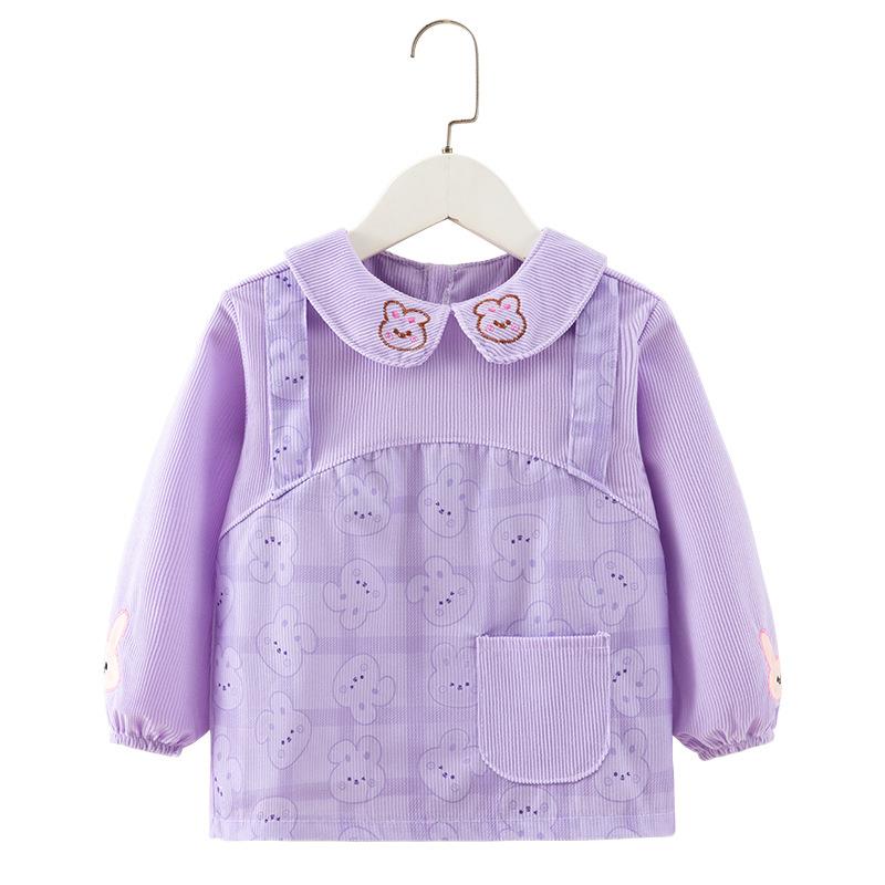 Baby smock, autumn and winter long-sleeved children's bib, waterproof and anti-dirty, male and female baby, eating and dressing, baby apron for outer wear