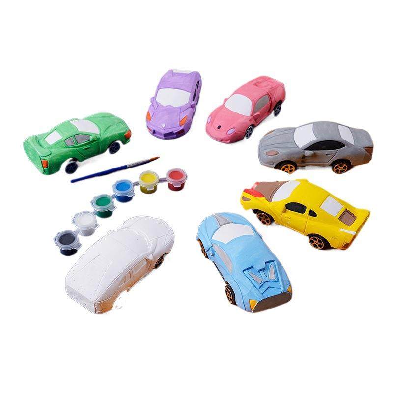 儿童彩绘石膏涂填玩色画D具娃娃小汽车模型手工IY白模QDB绘白胚,淘宝优惠券,粉丝福利购,淘宝优惠卷
