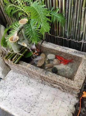 石槽牛槽旧石器老马槽庭院长方形石槽石水槽养鱼池花盆流水景摆件