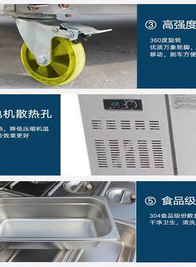 不锈钢冰台超市水果捞小菜冷藏保鲜展示柜点菜柜商用双温冰台