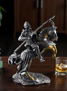 欧式盔甲骑士摆件树脂工艺品家居摆件书房客厅时尚创意装饰品摆设
