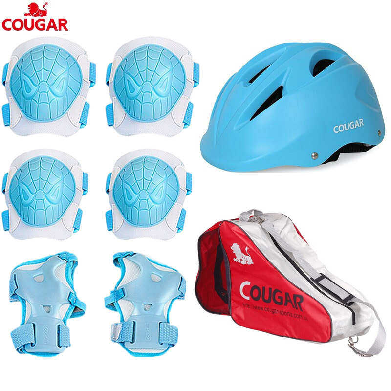 美洲狮儿童护具旱冰溜冰鞋滑冰轮滑滑板护具轮滑头盔护膝六件套装,淘宝优惠券,粉丝福利购,淘宝优惠卷