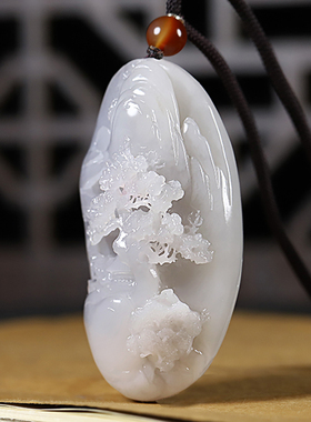 【江南山水】和田玉手工雕刻山水手把件重197.18克