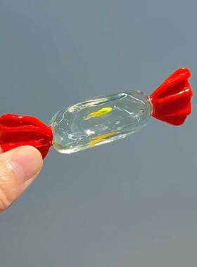 红色糖果琉璃摆件纯手工淄博工艺品桌面装饰创意生日新年礼物送人