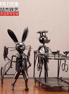铁艺酒装饰品创架意红酒架酒装饰赏品摆件铁质酒架具有123观柜价