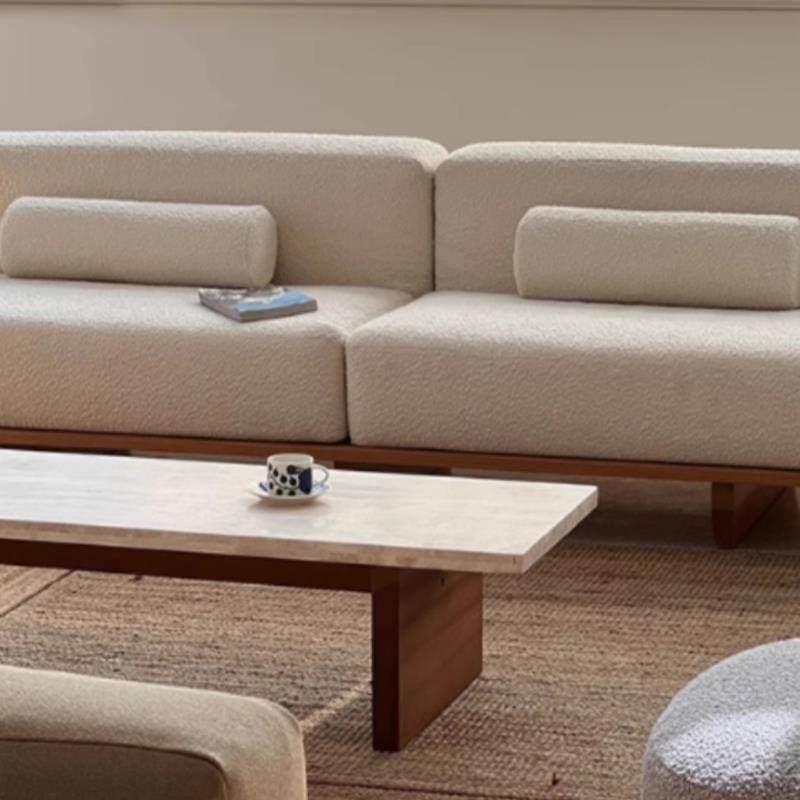 奶油风客厅现代极简小户型法式复古别墅原木日式休闲布艺直排沙发,淘宝优惠券,粉丝福利购,淘宝优惠卷