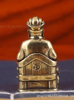 黄铜土地公土地婆佛像摆件黄铜像金属工艺品纯铜人物家居摆件通用