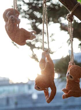 庭院仿真小猴子摆件阳台户外花园幼儿园布置装饰吊件树上挂件创意