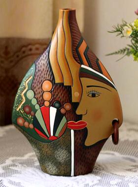 高档中国红陶摆件结婚礼物厅实用瓷花瓶摆新房客装饰送闺设蜜新娘