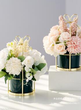 轻奢装饰品家居饰品摆设装饰客厅茶几摆花前台电视柜假花摆件