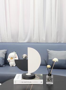 现代简约创意金属几何半圆装饰卧室客厅茶几桌面玄关书房家居摆件