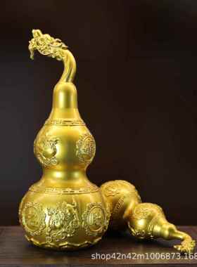全黄铜吉祥葫芦招财貔貅铜葫芦摆件工艺品家居办公室商务开业礼品