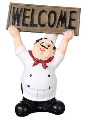 餐厅厨房样板间软装厨师造型氛围感拍照小摆件酒店店铺开业装链衡