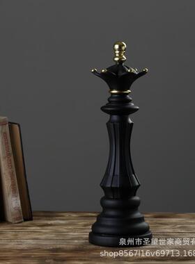 美式乡村树脂仿古国际象棋工艺品样板房文创艺术摆件家居软装饰