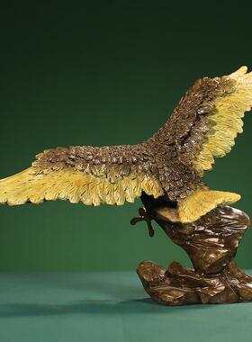 全铜大展宏图老鹰大鹏展翅摆件办公室家居客厅酒柜桌面摆设装饰品
