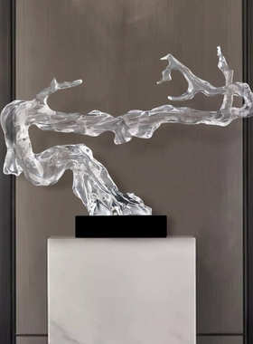 开业礼品招财家居客厅玄关酒店客房透明树型树脂摆件工艺品摆设