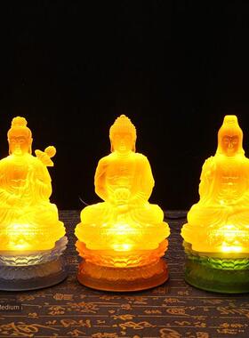 古法琉璃双层圆形莲花底座观音菩萨佛像插电灯专用加高供奉台包邮