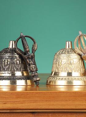 铜铃铛 铜手摇铃警示铃上课铃会议铃密室道具摇铃