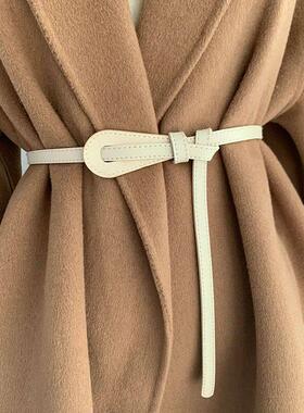 Thin Knot Belts for Women Belt Lady Waistband Soft PU Leathe