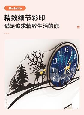餐厅网红装饰钟表挂钟客厅家用时尚挂墙时钟挂式现代简约轻奢大气