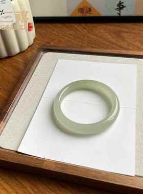 天东丝陵玉手镯金玉手青镯油色手镯女MSX-FERG远山黛玉镯子翡翠然