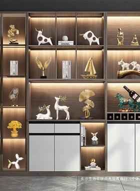 现代轻奢高档酒柜餐边柜摆件创意客厅办公室家居软装室内装饰品