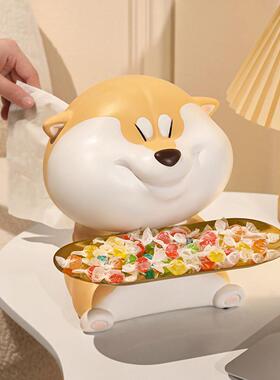 柴犬家用纸巾装盒收纳摆件桌面厅茶几电柜CQZJH视抽纸盒饰品萌趣