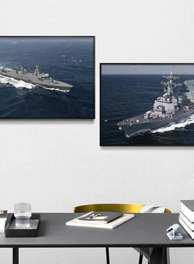 航母军舰挂画海军航空母舰武器装饰画办公室会议室书房墙面壁画