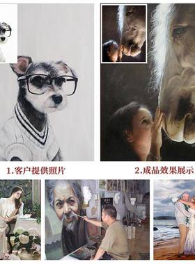 手绘油画定制照片人像肖像艺术订制结婚闺蜜生日礼物全家福挂画