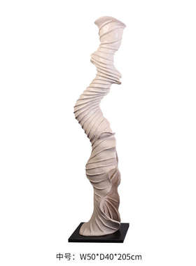 抽象木雕工艺品大型落地摆件商业空间商场会所装饰软装雕塑艺术品