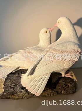 两和平子鸽摆件树脂白鸽外雕塑hpg-002小鸟工艺只品户花园庭院装