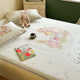 New large version cartoon printed cool ice silk mat sheets and bed sheets, soft cool mat three-piece set