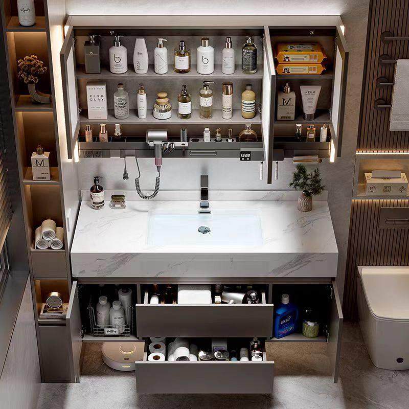 现代简约浴室柜组合岩板陶瓷无缝一体盆洗手间洗漱台洗脸盆洗手盆,淘宝优惠券,粉丝福利购,淘宝优惠卷