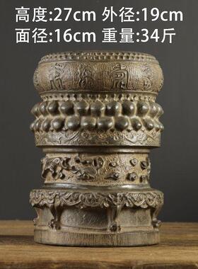 山西古建筑天然青石整料彷古雕刻摆件门墩石鼓石底座石墩柱顶石头